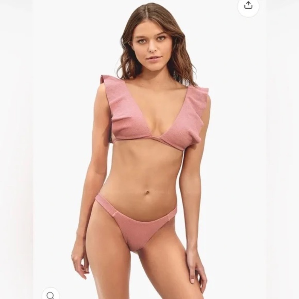 Vix Swimwear Bikini SET Firenze Fany Full Liz Top Bottom Medium Rose NWT! pink